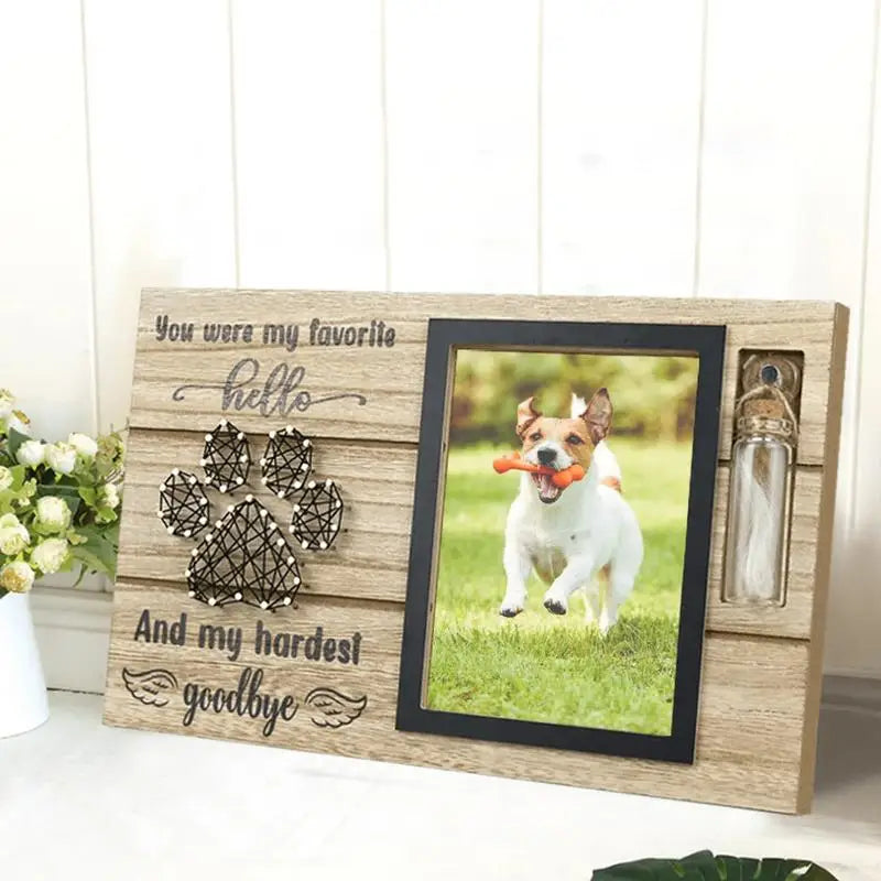 Wooden Pet Memorial Photo Frame Urn